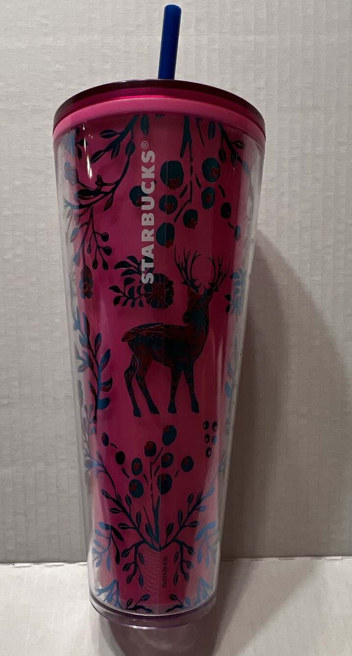 Starbucks 2022 Holiday Woodland Pink Deer Color-Change Venti Tumbler 24oz NEW